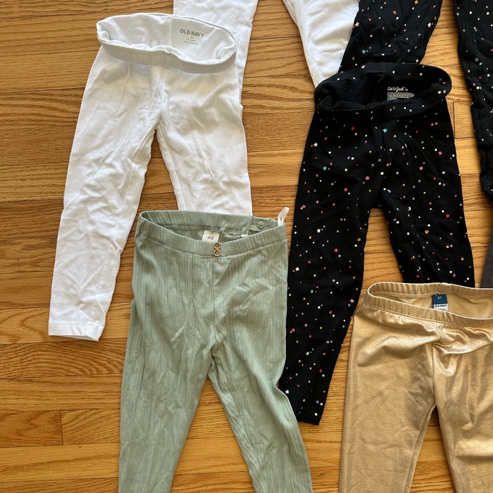 11 Kids Assorted Color Leggings Set bundle - Picture 3 of 7